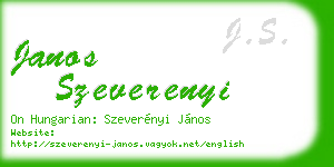 janos szeverenyi business card